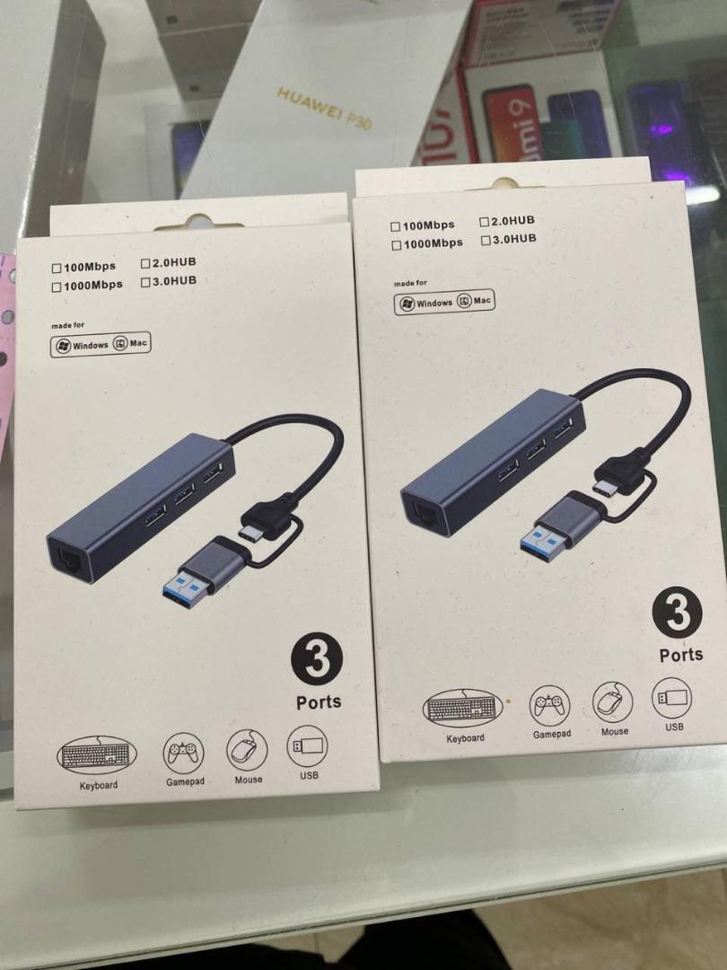 新款USB3.0+typec 转千兆网口+3USB口